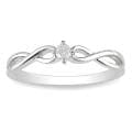 Miadora 10k White Gold 1/10ct TDW Diamond Solitaire Twist Ring