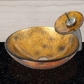 Vigo Tempered Glass Copper Shapes Vessel Bathroom Sink