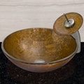 Vigo Tempered Glass Textured Copper Vessel Sink