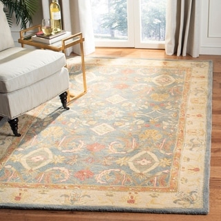 Handmade Legacy Light Blue Wool Rug (12' x 18')