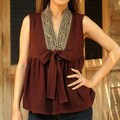 Cotton 'Relax In Brown' Blouse (Thailand)