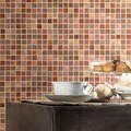SomerTile 7.75x7.75-inch Montage Valise 1 Decor Ceramic Wall Tiles (Pack of 10)