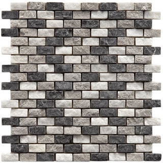 Cheap SomerTile 12x11.5-inch Griselda Subway 0.625x1.5-inch Charcoal Natural Stone Mosaic Tiles (Pack of 10)