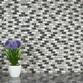SomerTile 12x11.5-inch Griselda Subway 0.625x1.5-inch Charcoal Natural Stone Mosaic Tiles (Pack of 10)