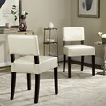 Safavieh Cosmo Cream Leather Side Chairs (Set of 2)