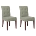 Metro Tufted Grey Linen Side Chairs (Set of 2)