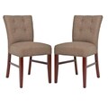 Safavieh Metro Curved Tufted Olive Linen Side Chairs (Set of 2)