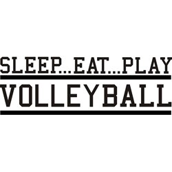 Decorative 'Sleep Eat Play Volleyball' Vinyl Wall Art Quote-Image