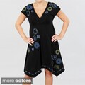 Antoinette C Women's Handkerchief Hem V-neck Dress