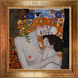 Big Save Gustav Klimt 'Le Tre Eta Della Donna (Mother and Child)' Framed Canvas Art