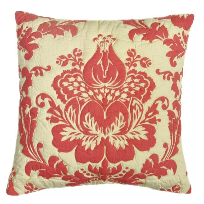 Damask Coral Pillow - Overstock Shopping - Great Deals on Cottage Home Throw Pillows