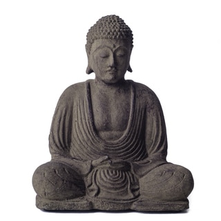 Volcanic Ash Buddha Lotus Antique Statue (Indonesia)