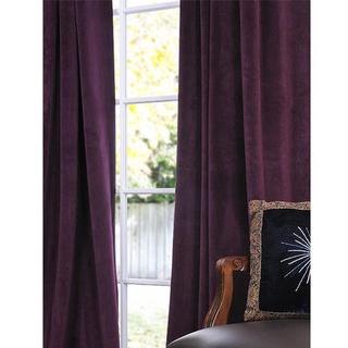 Signature Eggplant Velvet 96-inch Blackout Curtain Panel