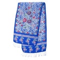 Silk 'Sapphire Mums' Batik Shawl (Indonesia)