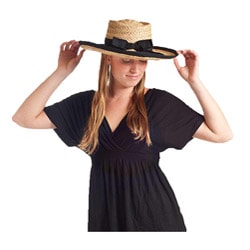 Braided Raffia Natural and Black Sun Hat (China)-Image