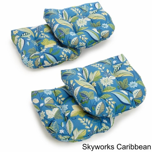 Solid AllWeather UShaped Outdoor Chair Cushions (Set of 4