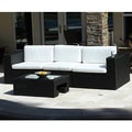 Christopher Knight Home Madrid 4-piece Outdoor Wicker Sofa and Glass Top Table Set