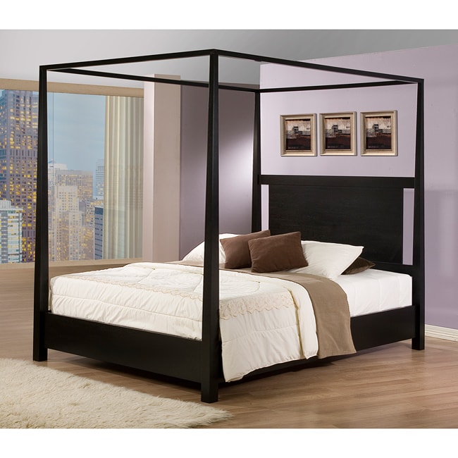 ... Queen-size Black Canopy Bed - Overstock Shopping - Great Deals on Beds