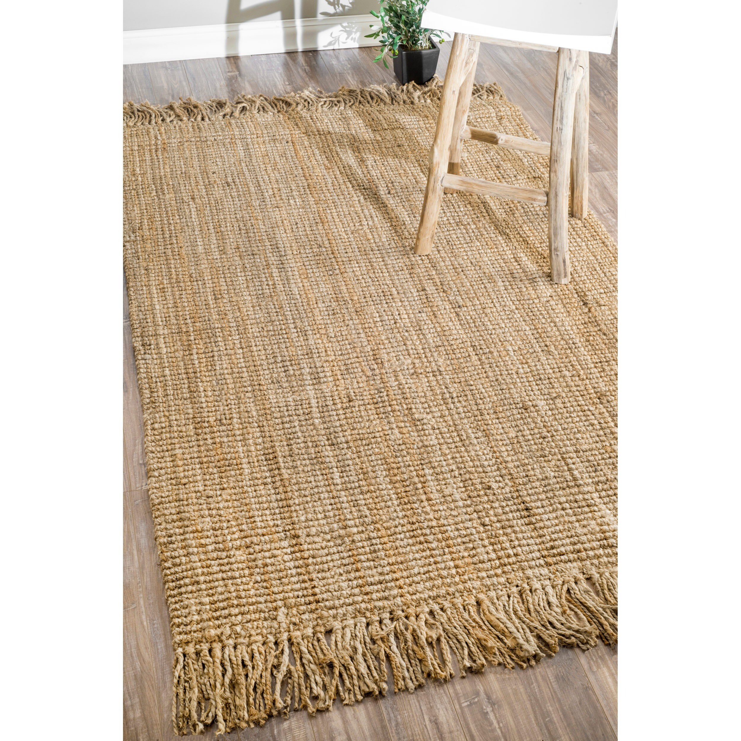 nuLOOM Handmade Eco Natural Fiber Chunky Loop Jute Rug (4' x 6') Overstock Shopping Great