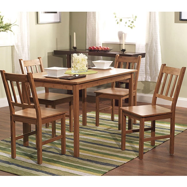 Simple Living Bamboo 5piece Dining Set  Overstock Shopping  Big 