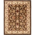 Handmade Heritage Exquisite Brown/ Ivory Wool Rug (7'6 x 9'6)