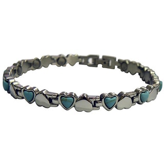 Magnetic Small Hearts Silver and Turquoise Bracelet
