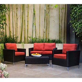 angelo:HOME Napa Springs Tulip Red 4 Piece Indoor/Outdoor Wicker ...