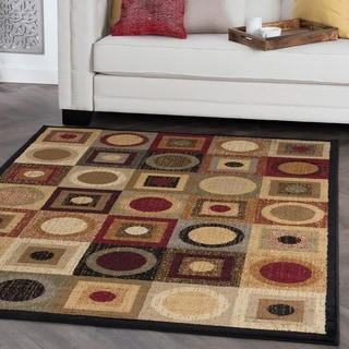 Ivory/ Multi Abstract Area Rug (7'6 x 9'10)