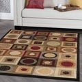 Ivory/ Multi Abstract Area Rug (7'6 x 9'10)