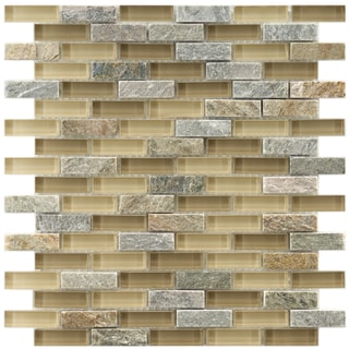 See Reviews Somertile Reflections Subway Suffolk Stone and Glass Mosaic Tiles (Pack of 10)