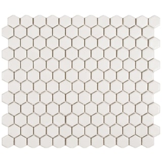 Great Prices Somertile Victorian Hex Matte White Porcelain Mosaic Tiles (Pack of 10)