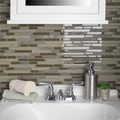 Somertile Reflections Piano Brixton Stone and Glass Mosaic Tiles (Pack of 5)