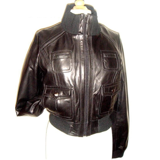 Knoles & Carter Women's Leather Bomber Jacket - Overstock Shopping