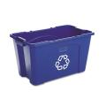 Rubbermaid Commercial 18-gallon Stacking Recycle Rectangular Blue Bin