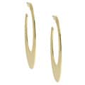 Kate Bissett Goldtone Brushed Oblong Hoop Earrings