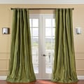 Fern Green Solid Faux Silk Taffeta 96-inch Curtain Panel