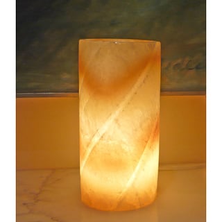 (^.^)/  Alabaster Carved Pillar Lamp (Egypt)