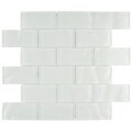Somertile Reflections Ripple Super White Glass Mosaic Tiles (Pack of 10)