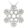Icz Stonez Sterling Silver Cubic Zicornia Snowflake Necklace