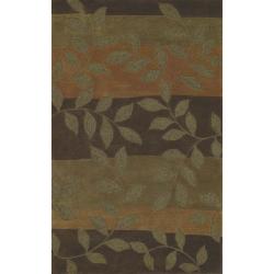 Handmade Alexa Pluto Collection Leafy Floral Multi Wool Rug (8' x 11')