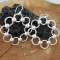 Sterling Silver Energy Circles Round Drop Earrings (Mexico)