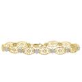 18k Yellow Gold over Sterling Silver Diamond Accent Filigree Bracelet