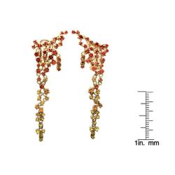 14k Yellow Gold Yellow and Orange Sapphires Dangle Waterfall Earrings