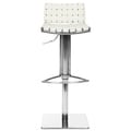 Safavieh Deco White Bi-cast Leather Seat Stainless-Steel Adjustable Bar Stool