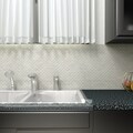 Somertile 11.75x11.75-in Samoan Subway 1/2x1-in Glacier Porcelain Mosaic Tile (Pack of 10)