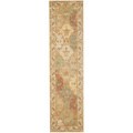 Herat Oriental Indo Hand-tufted Ivory/ Brown Wool Rug (2'6 x 10')