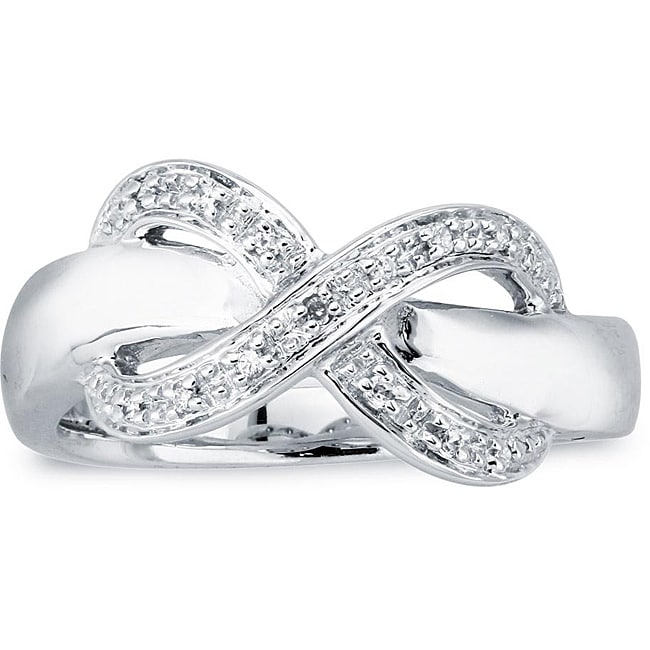 Sterling Silver Diamond Accent Infinity Design Ring (Size 7