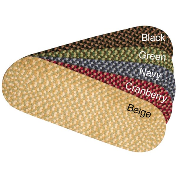 Westerly Set of 4 Wool Braided Non Slip Stair Treads (9 x 29