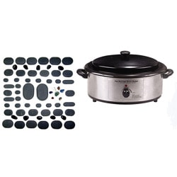 Massage Hot Stone 60-piece Kit with Warmer-Image