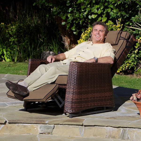 Christopher Knight Home Brown Wicker Outdoor Recliner Rocking Chair